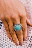Geo Glyphs Blue Ring