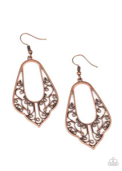 Grapevine Glamour Copper Hoop Earrings