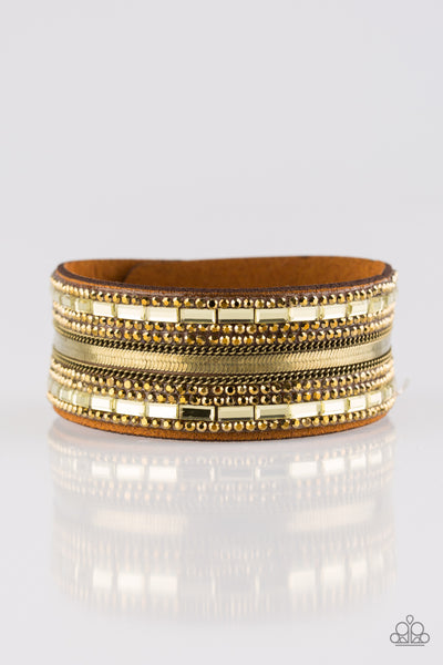 Teasingly Tomboy Brass Urban Bracelet