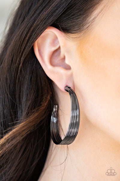 Live Wire-Black Earrings
