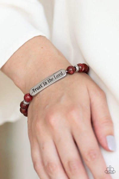 Trust in The Lord Red Bracelet