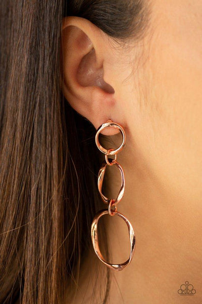Three Ring Radiance Copper Earrings