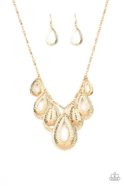 Teardrop Tempest Gold Necklace