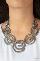 Statement Swirl Black Necklace