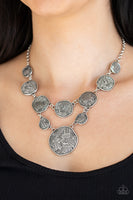 Metallic Patchwork Silver Necklace