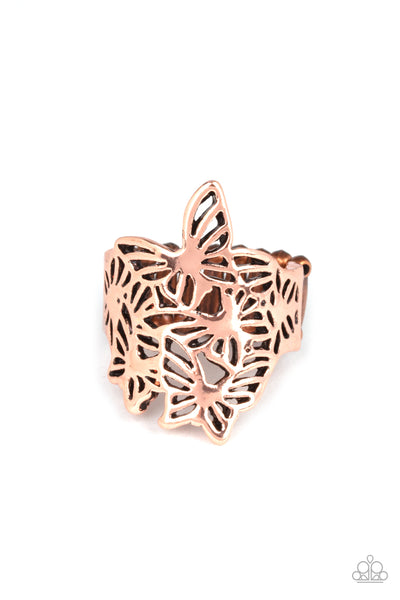 Banded Butterflies Copper Ring