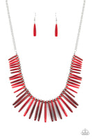 Out Of My Element Red Necklace