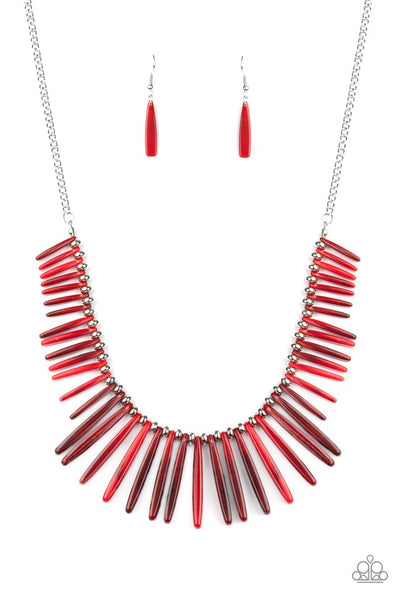 Out Of My Element Red Necklace