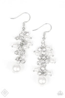 Classy Crescendo White Earrings