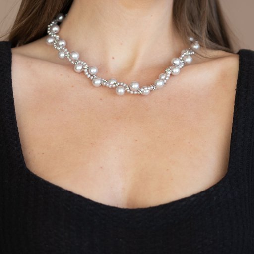 Uptown Opulence White Necklace