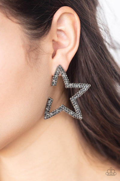 Star Player Silver Post Earring