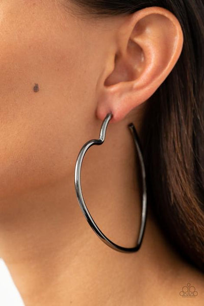 Heartbreaker Hustle Black Hoop Earring