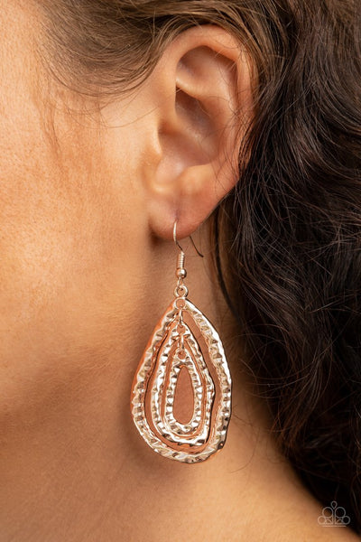 Metallic Meltdown Rose Gold Hoop Earrings