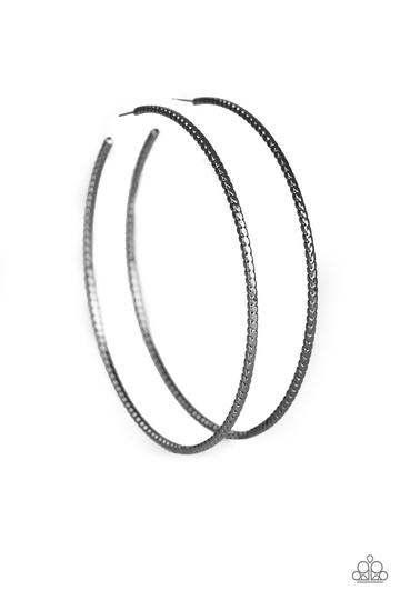Shimmer Maker-Black Hoop Earring