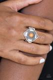 Four Corners Fashion Orange Ring