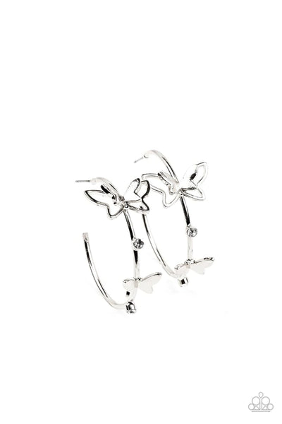 Full out Flutter- White Hoop