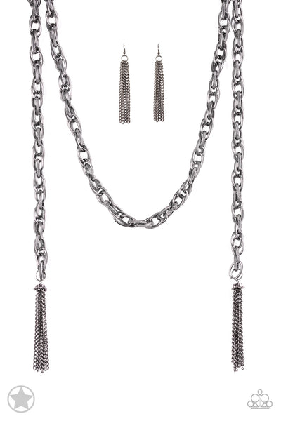 SCARFed For Attention Gunmetal Necklace