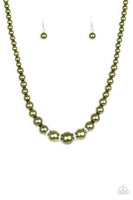 Party Pearls Green Necklace