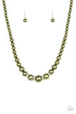 Party Pearls Green Necklace