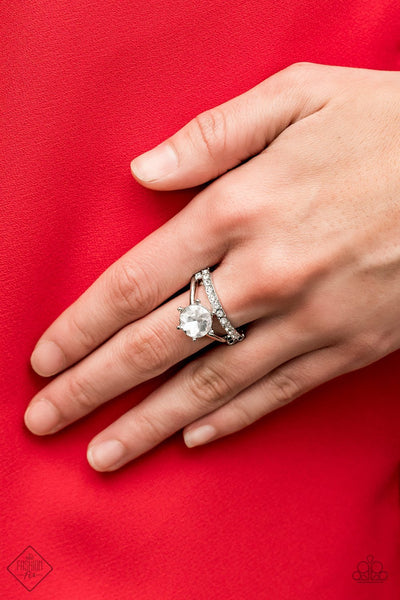 Center Stage Shimmer White Ring