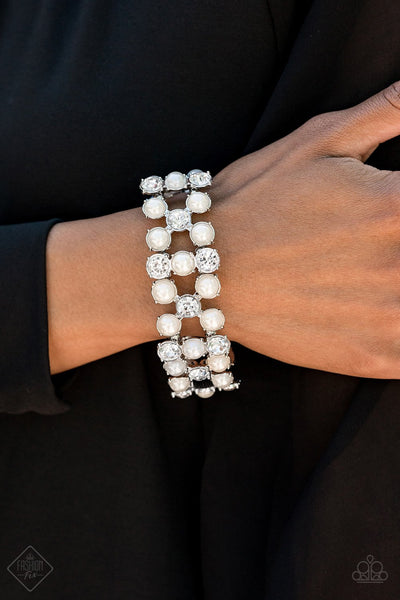 Demurely Debutante White Bracelet
