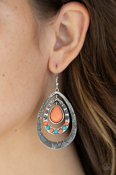 Terra Teardrops Orange Earrings