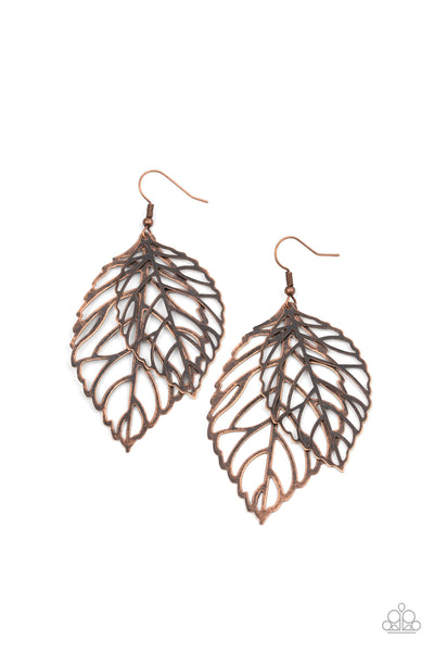 Take It Or Leaf It-Copper Earrings