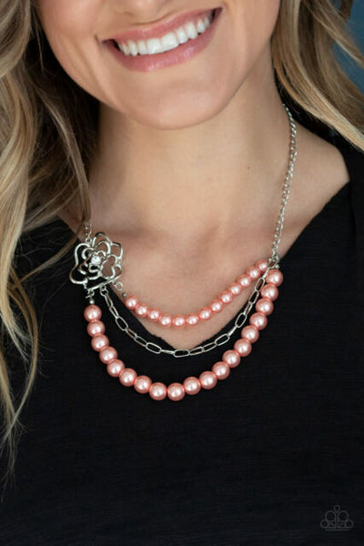 Fabulously Floral Orange Necklace