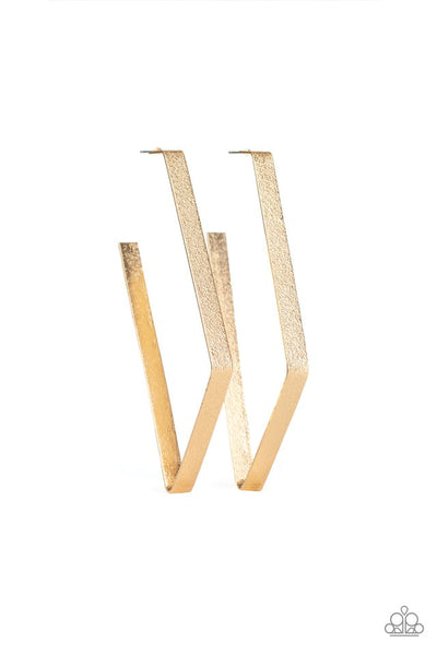 Way Over The Edge-Gold Earrings