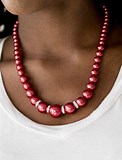 Party Pearls Red Necklace