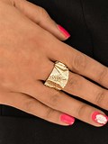 Industrial Indentation Gold Ring