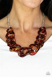 Red Haute Mama Brown Necklace